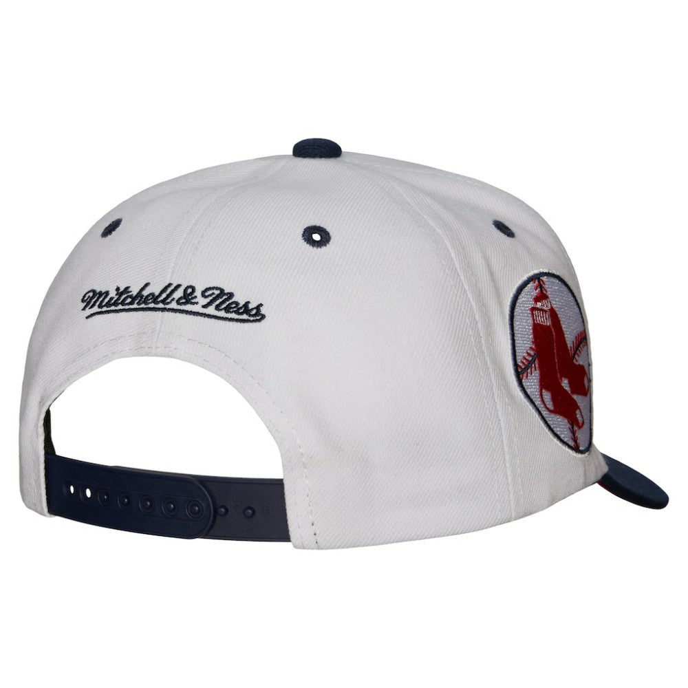 Boston Red Sox Cooperstown Collection Pro Crown Snapback Hat - White | Mitchell & Ness