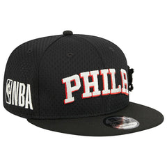 Philadelphia 76ers Post-Up Pin Mesh 9FIFTY Snapback Hat - Black | New Era sale