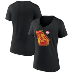 Atlanta Hawks Women's Announcer V-Neck T-Shirt - Black on sale