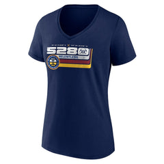 Denver Nuggets Women's Announcer V-Neck T-Shirt sale - Navy outlet