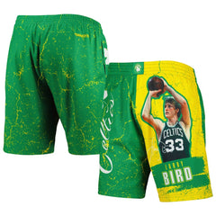 Larry Bird Boston Celtics Hardwood Classics Player Burst Shorts - Kelly Green | Mitchell & Ness shop