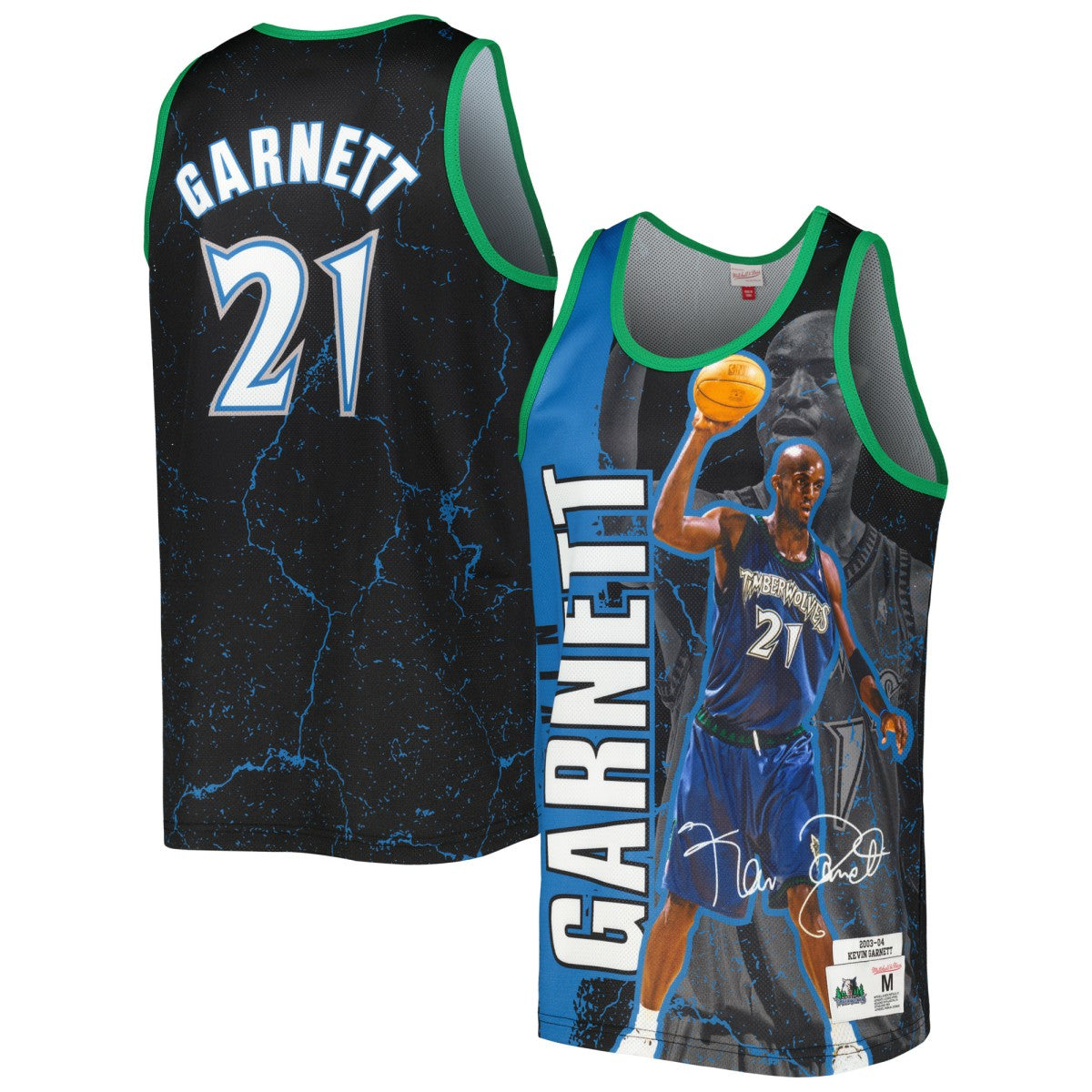 Kevin Garnett Minnesota Timberwolves 2003-04 Hardwood Classics Player Burst Tank Top - Black | Mitchell & Ness online