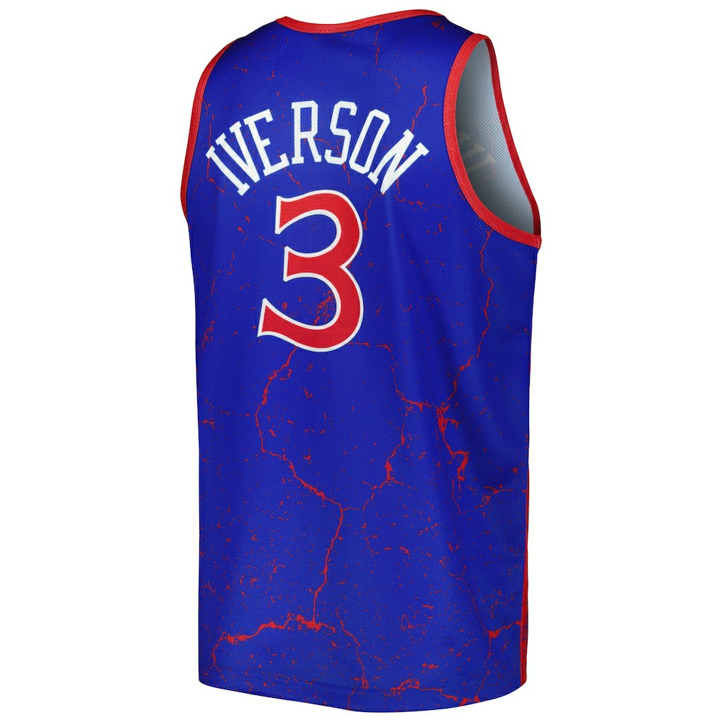 Allen Iverson Philadelphia 76ers 1996-97 Hardwood Classics Player Burst Tank Top - Royal | Mitchell & Ness online