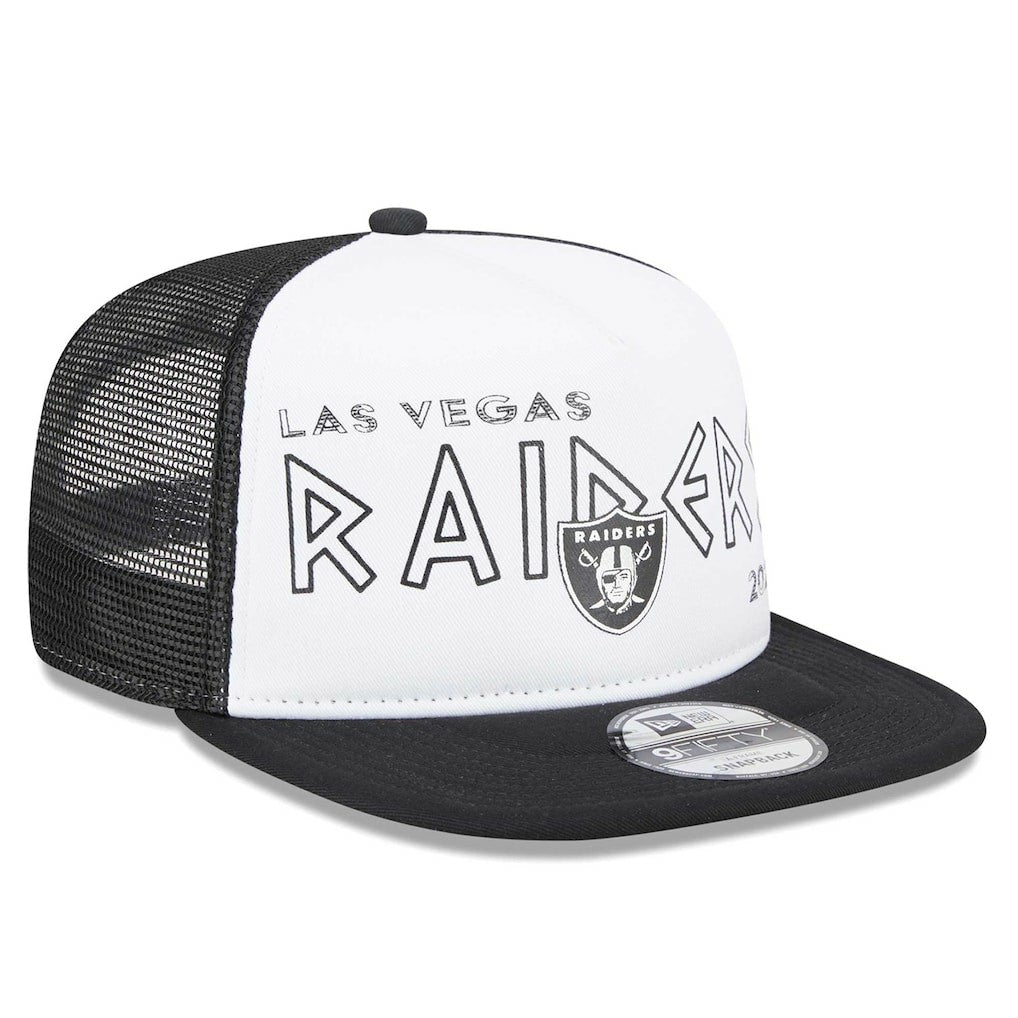 Las Vegas Raiders New Era Banger 9FIFTY Trucker Snapback Hat - White/Black online
