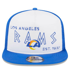 Los Angeles Rams New Era Banger 9FIFTY Trucker Snapback Hat - White/Royal cheap