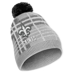 New Orleans Saints WEAR by Erin Andrews Women's Plaid Knit Hat with Pom & Scarf Set for sale