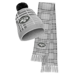 New York Jets WEAR by Erin Andrews Women's Plaid Knit Hat with Pom & Scarf Set cheap