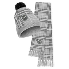 Tennessee Titans WEAR by Erin Andrews Women's Plaid Knit Hat with Pom & Scarf Set on sale