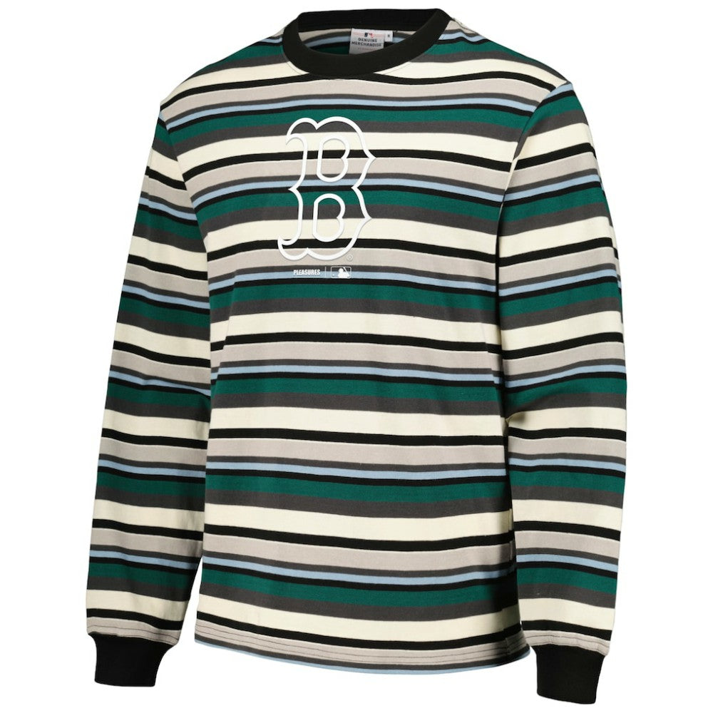 Boston Red Sox PLEASURES Ballpark Long Sleeve T-Shirt - Cream/Green