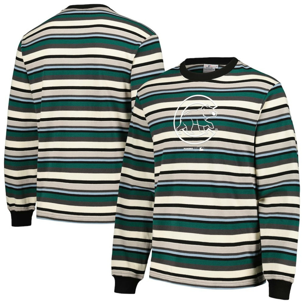 Chicago Cubs PLEASURES Ballpark Long Sleeve T-Shirt - Cream/Green