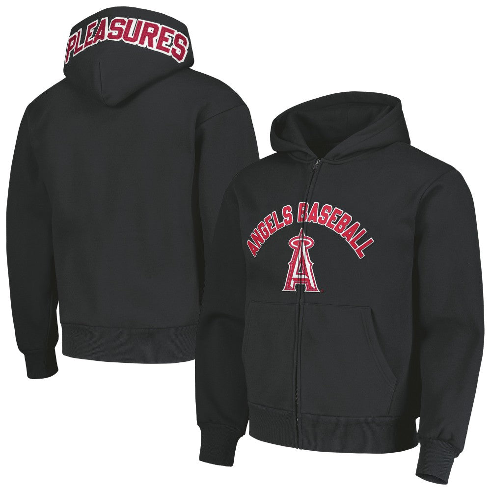 Los Angeles Angels PLEASURES Opening Day Full-Zip Hoodie - Black