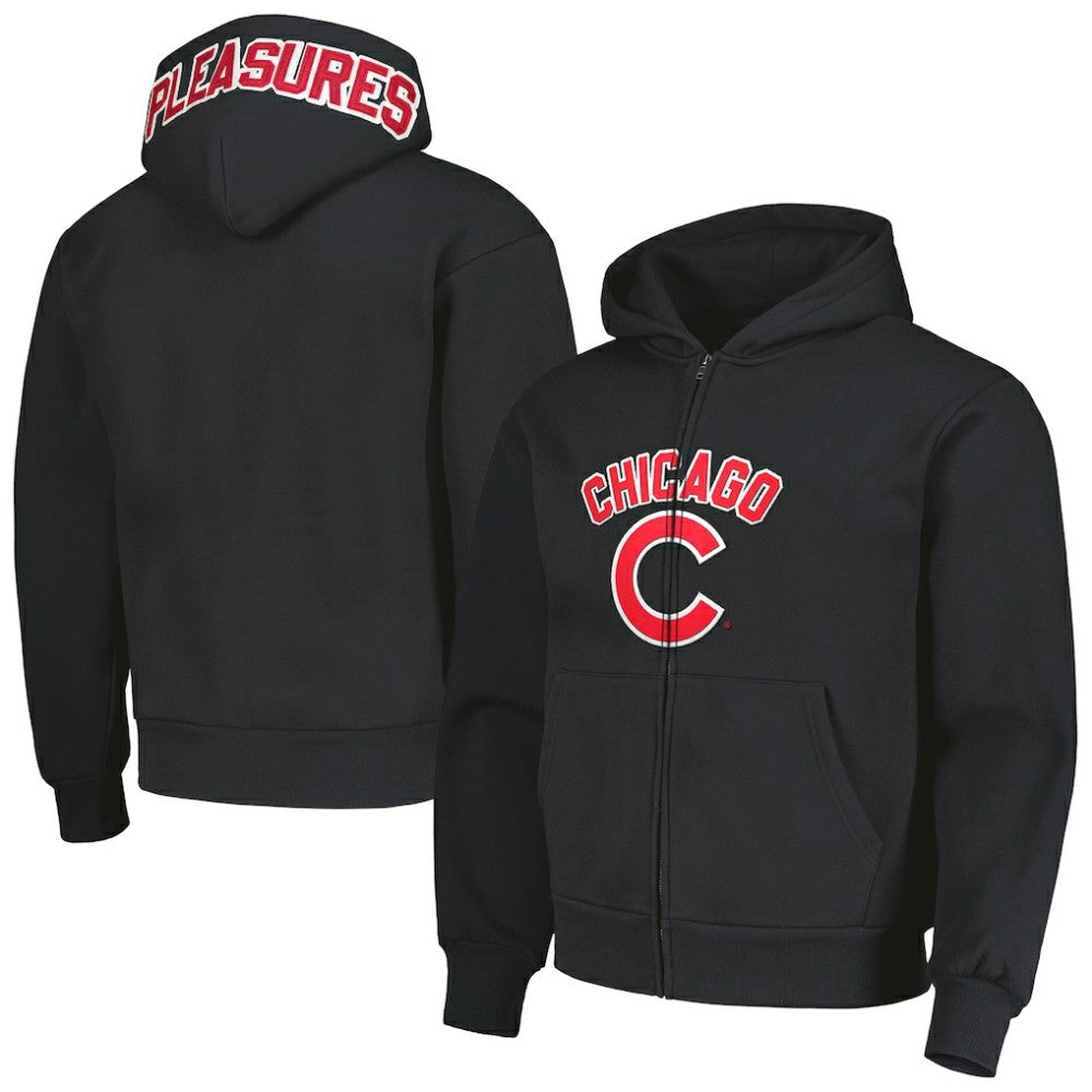 Chicago Cubs PLEASURES Opening Day Full-Zip Hoodie - Black