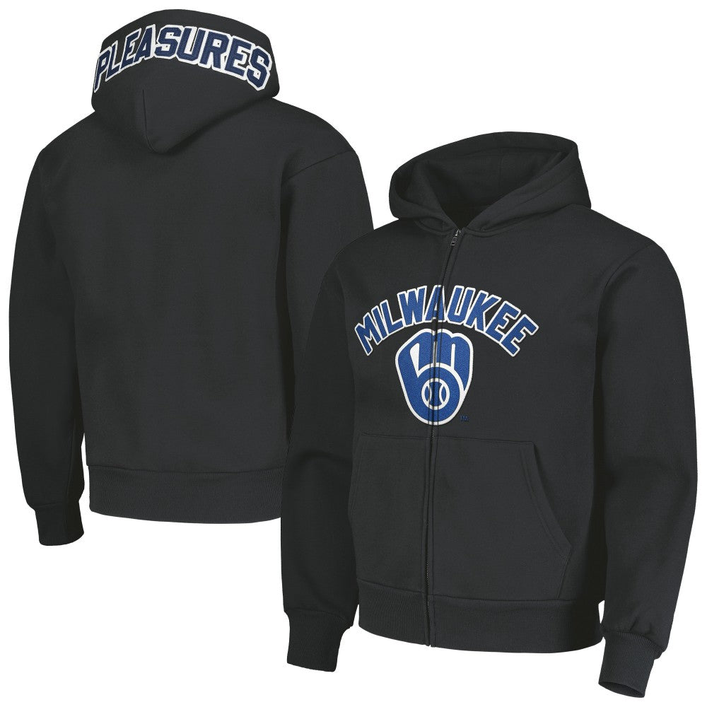 Milwaukee Brewers PLEASURES Opening Day Full-Zip Hoodie - Black