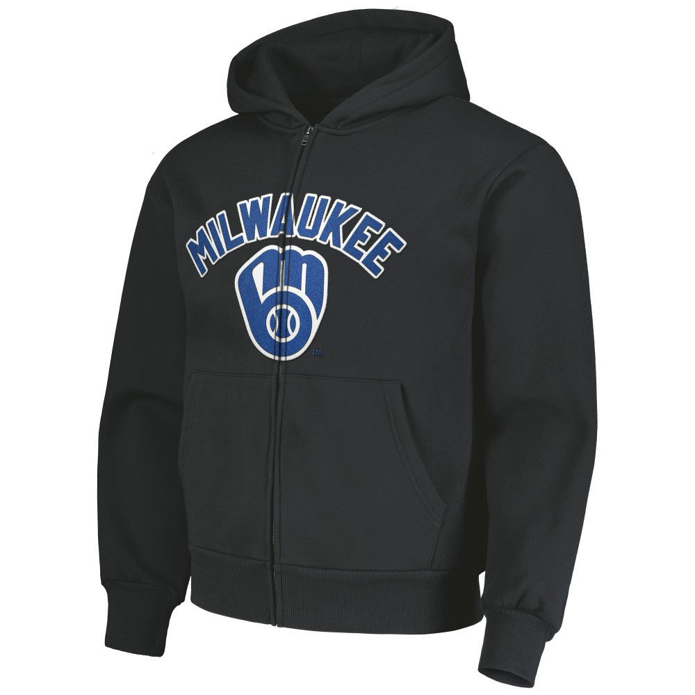 Milwaukee Brewers PLEASURES Opening Day Full-Zip Hoodie - Black
