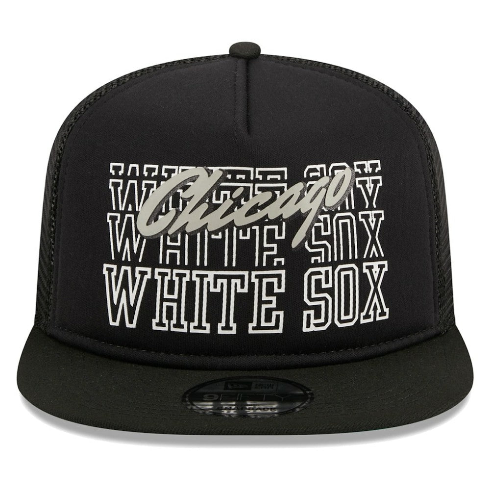 Chicago White Sox  Street Team A-Frame Trucker 9FIFTY Snapback Hat - Black | New Era