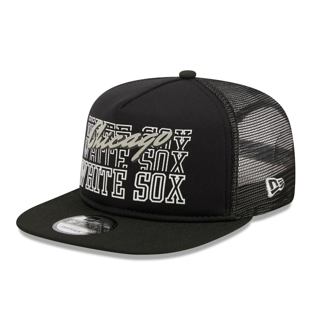 Chicago White Sox  Street Team A-Frame Trucker 9FIFTY Snapback Hat - Black | New Era