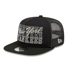 New York Yankees  Street Team A-Frame Trucker 9FIFTY Snapback Hat - Black | New Era
