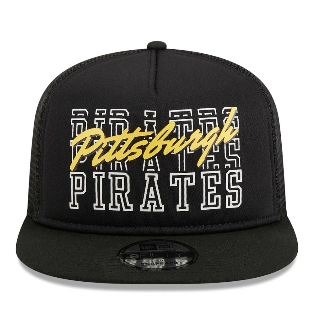 Pittsburgh Pirates  Street Team A-Frame Trucker 9FIFTY Snapback Hat - Black | New Era