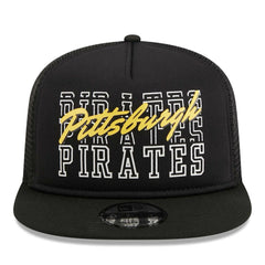 Pittsburgh Pirates  Street Team A-Frame Trucker 9FIFTY Snapback Hat - Black | New Era