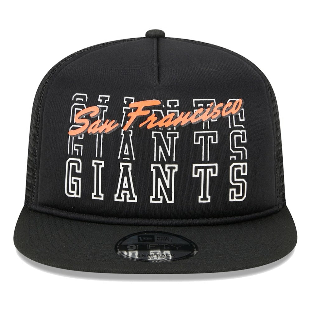 San Francisco Giants  Street Team A-Frame Trucker 9FIFTY Snapback Hat - Black | New Era