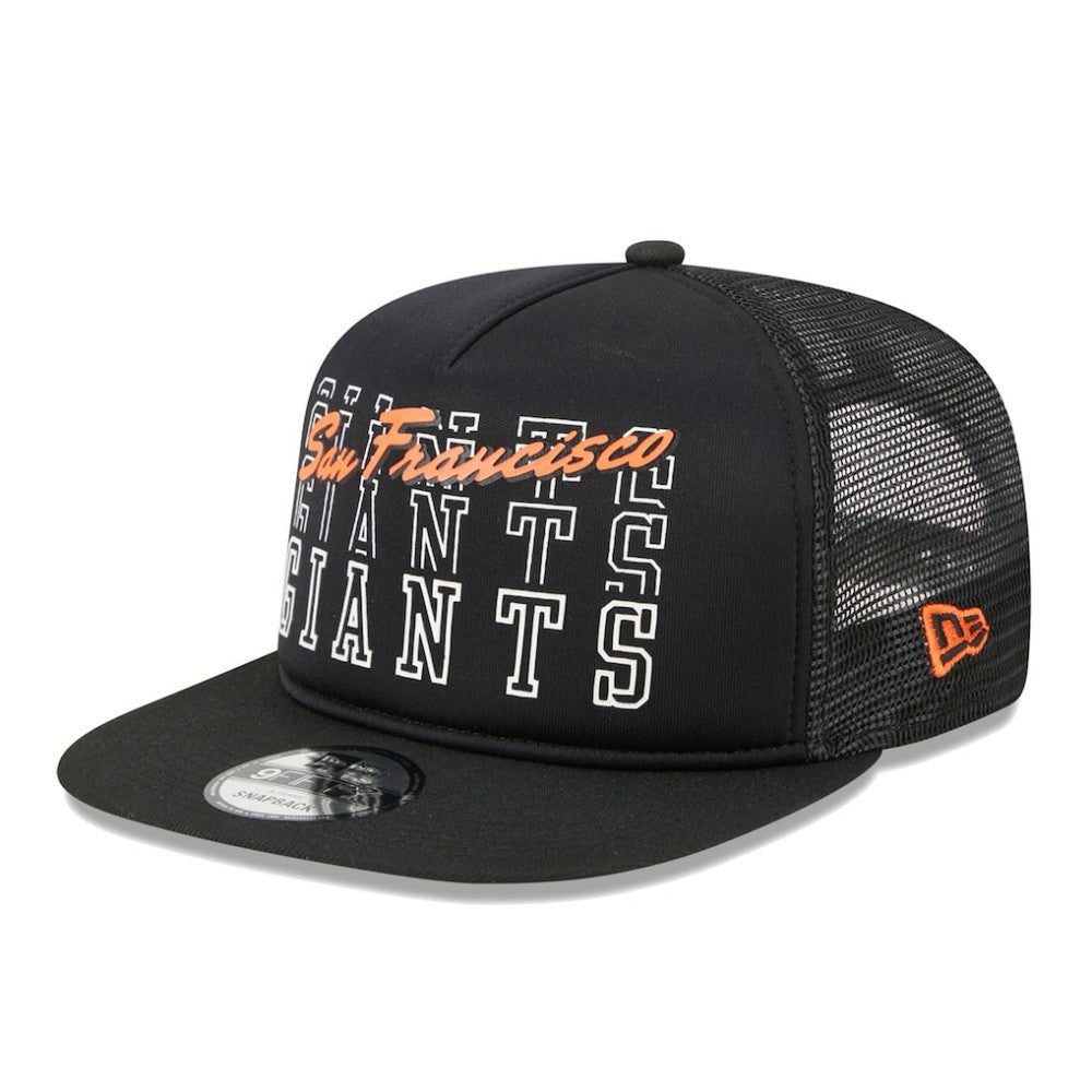 San Francisco Giants  Street Team A-Frame Trucker 9FIFTY Snapback Hat - Black | New Era
