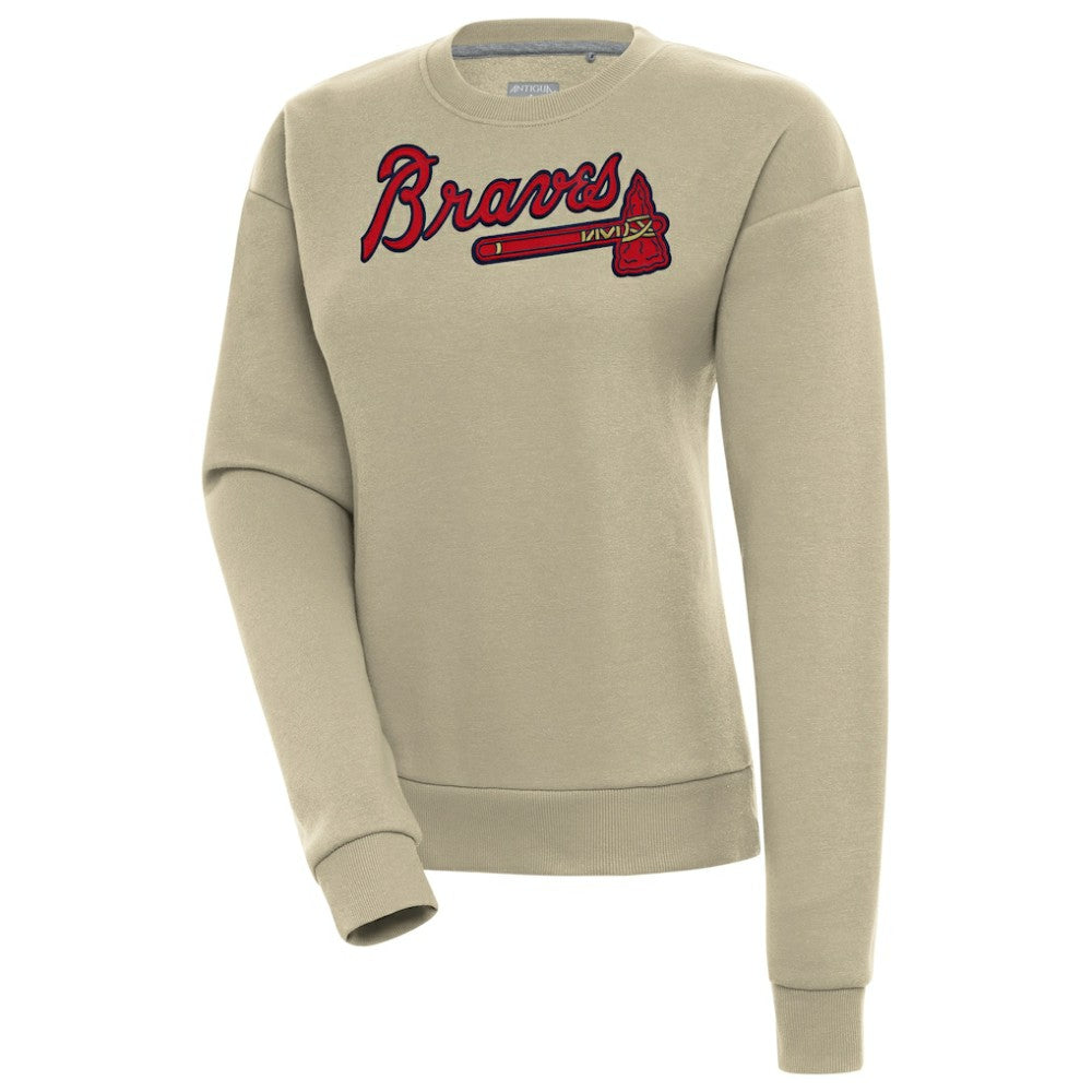 Atlanta Braves Antigua Women's Victory Pullover Sweatshirt - Khaki