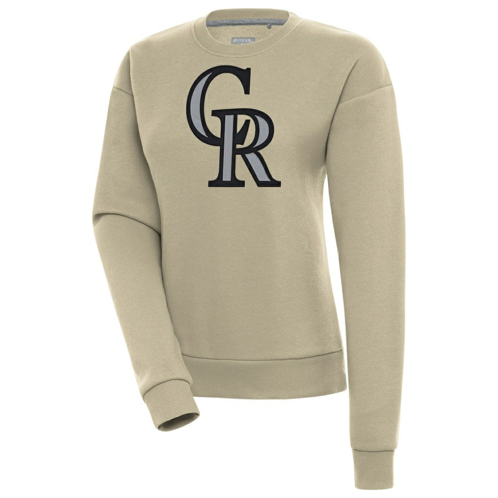 Colorado Rockies Antigua Women's Victory Pullover Sweatshirt - Khaki