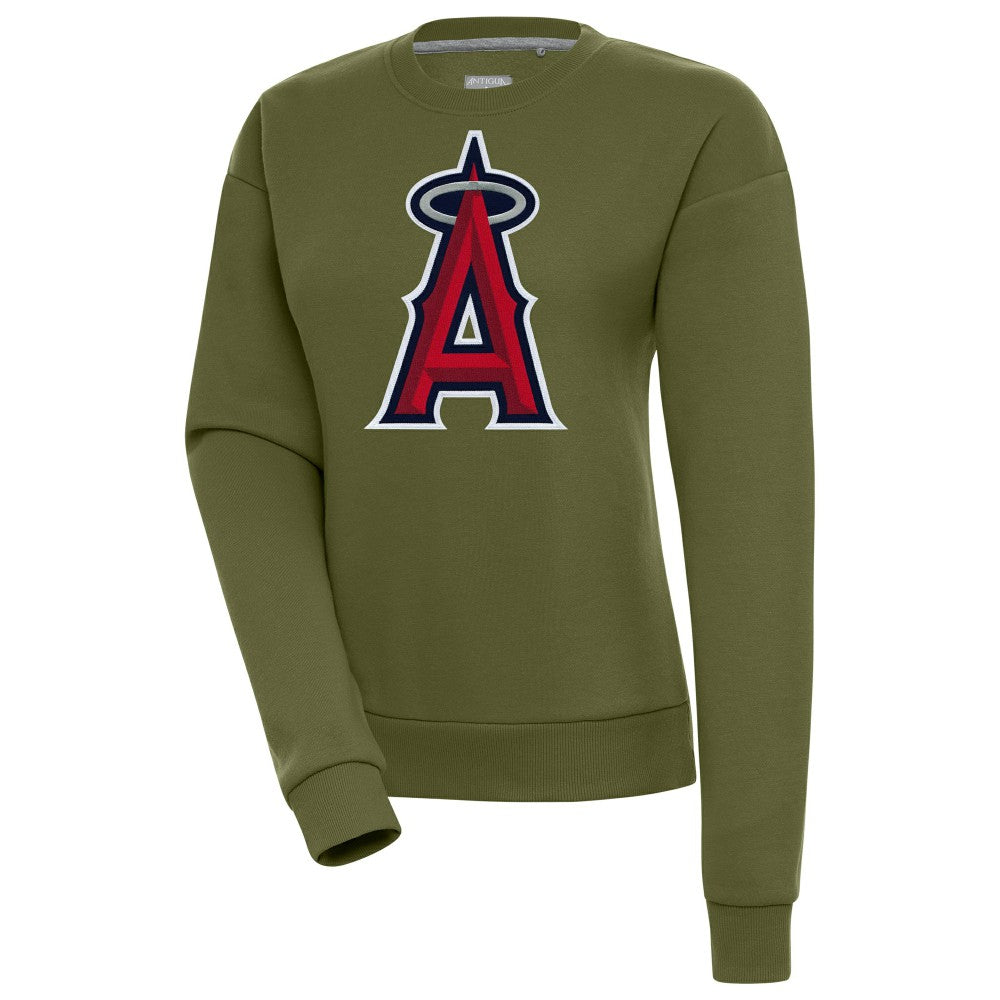 Los Angeles Angels Antigua Women's Victory Pullover Sweatshirt - Olive