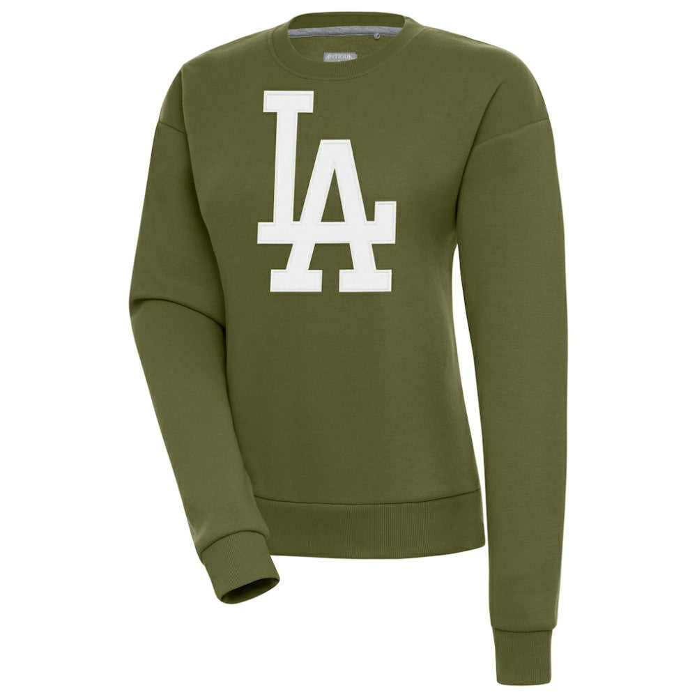 Los Angeles Dodgers Antigua Women's Victory Pullover Sweatshirt - Olive
