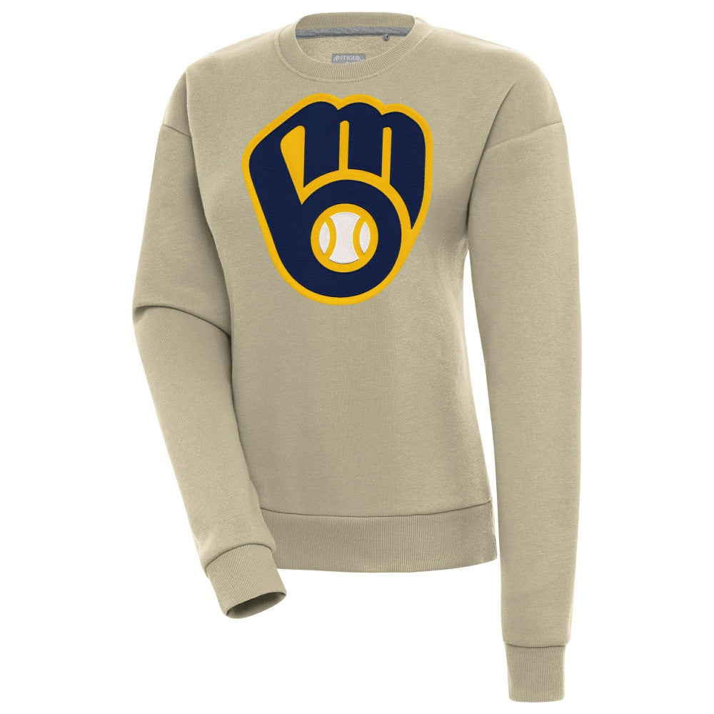 Milwaukee Brewers Antigua Women's Victory Pullover Sweatshirt - Khaki
