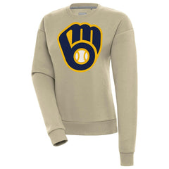 Milwaukee Brewers Antigua Women's Victory Pullover Sweatshirt - Khaki