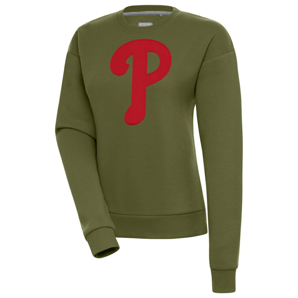 Philadelphia Phillies Antigua Women's Victory Pullover Sweatshirt - Olive