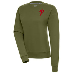 Philadelphia Phillies Antigua Women's Victory Pullover Sweatshirt - Olive