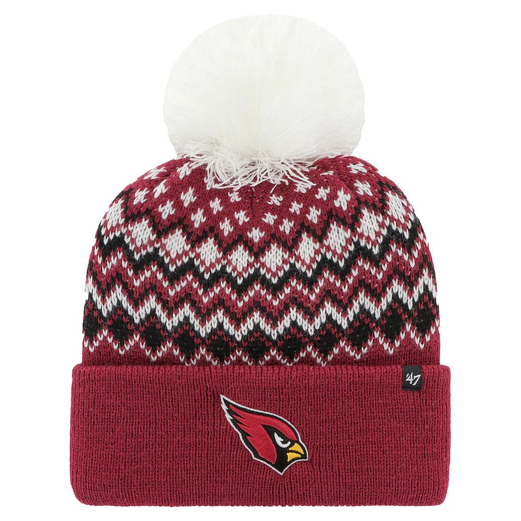 Arizona Cardinals '47 Women's Elsa Cuffed Knit Hat with Pom - Cardinal sale