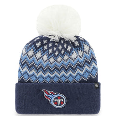 Tennessee Titans '47 Women's Elsa Cuffed Knit Hat with Pom - Navy sale
