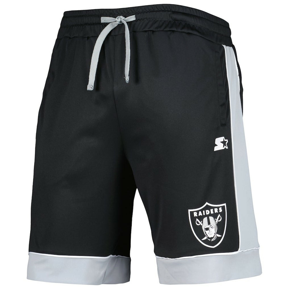 Las Vegas Raiders G-III Sports by Carl Banks Fan Favorite Fashion Shorts -Black/Silver discount