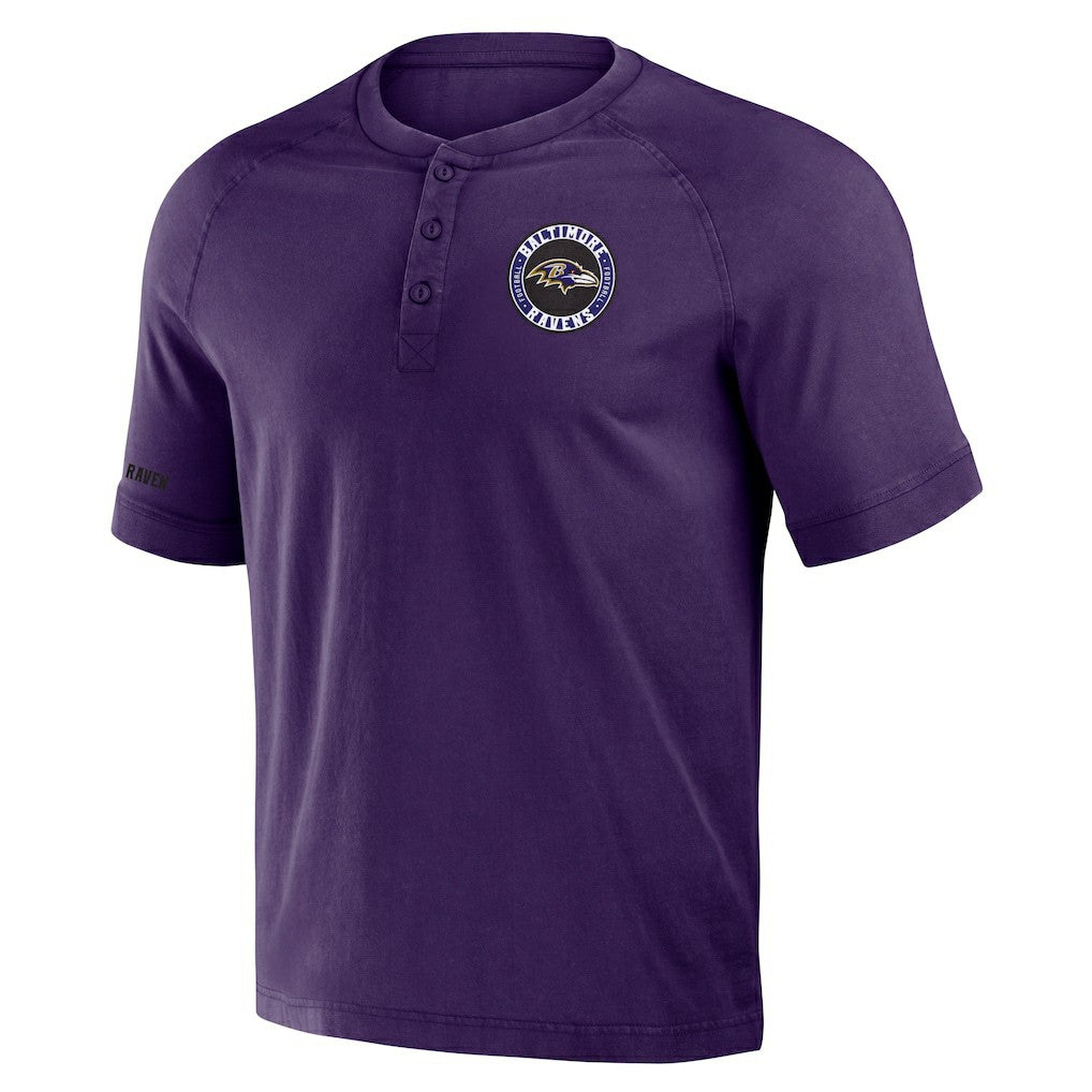 Baltimore Ravens NFL x Darius Rucker Collection Washed Raglan Henley T-Shirt - Purple online