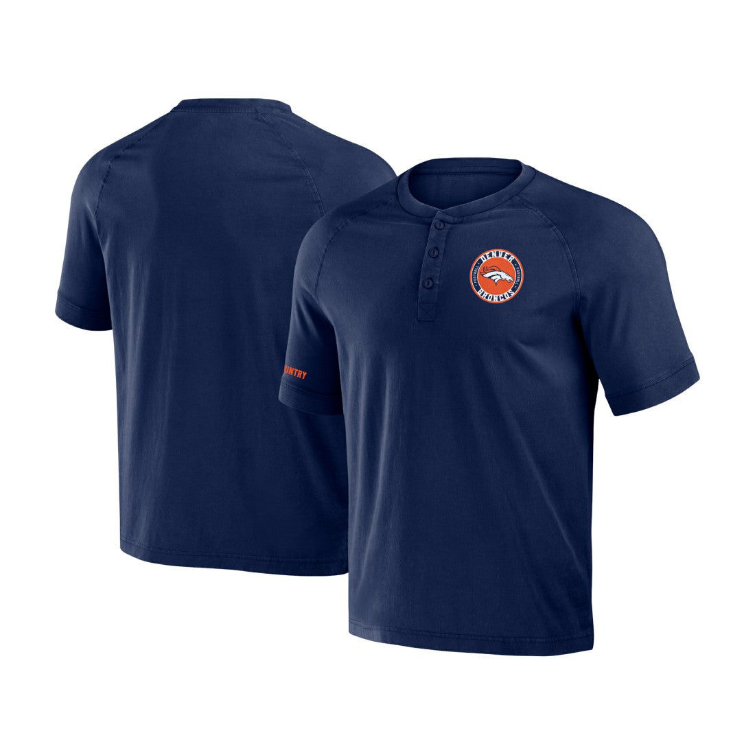 Denver Broncos NFL x Darius Rucker Collection Washed Raglan Henley T-Shirt - Navy cheap