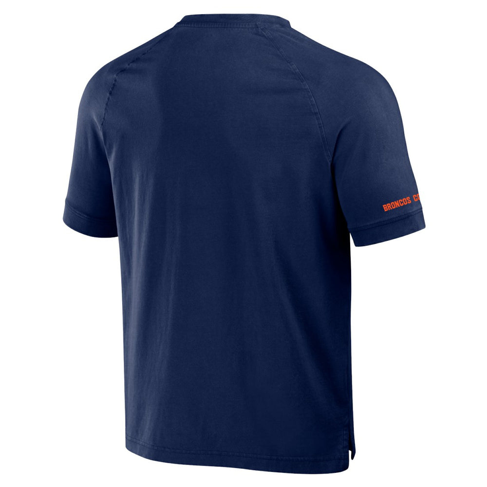 Denver Broncos NFL x Darius Rucker Collection Washed Raglan Henley T-Shirt - Navy cheap