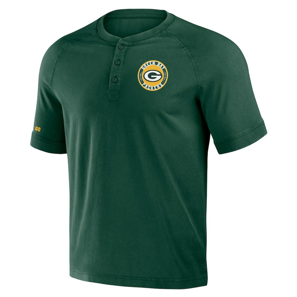 Green Bay Packers NFL x Darius Rucker Collection Washed Raglan Henley T-Shirt - Green sale