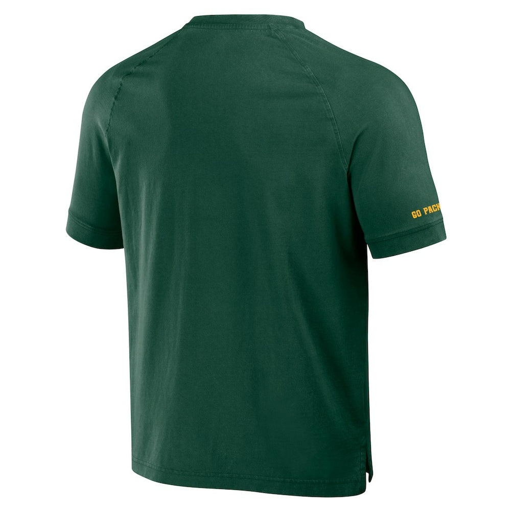 Green Bay Packers NFL x Darius Rucker Collection Washed Raglan Henley T-Shirt - Green sale