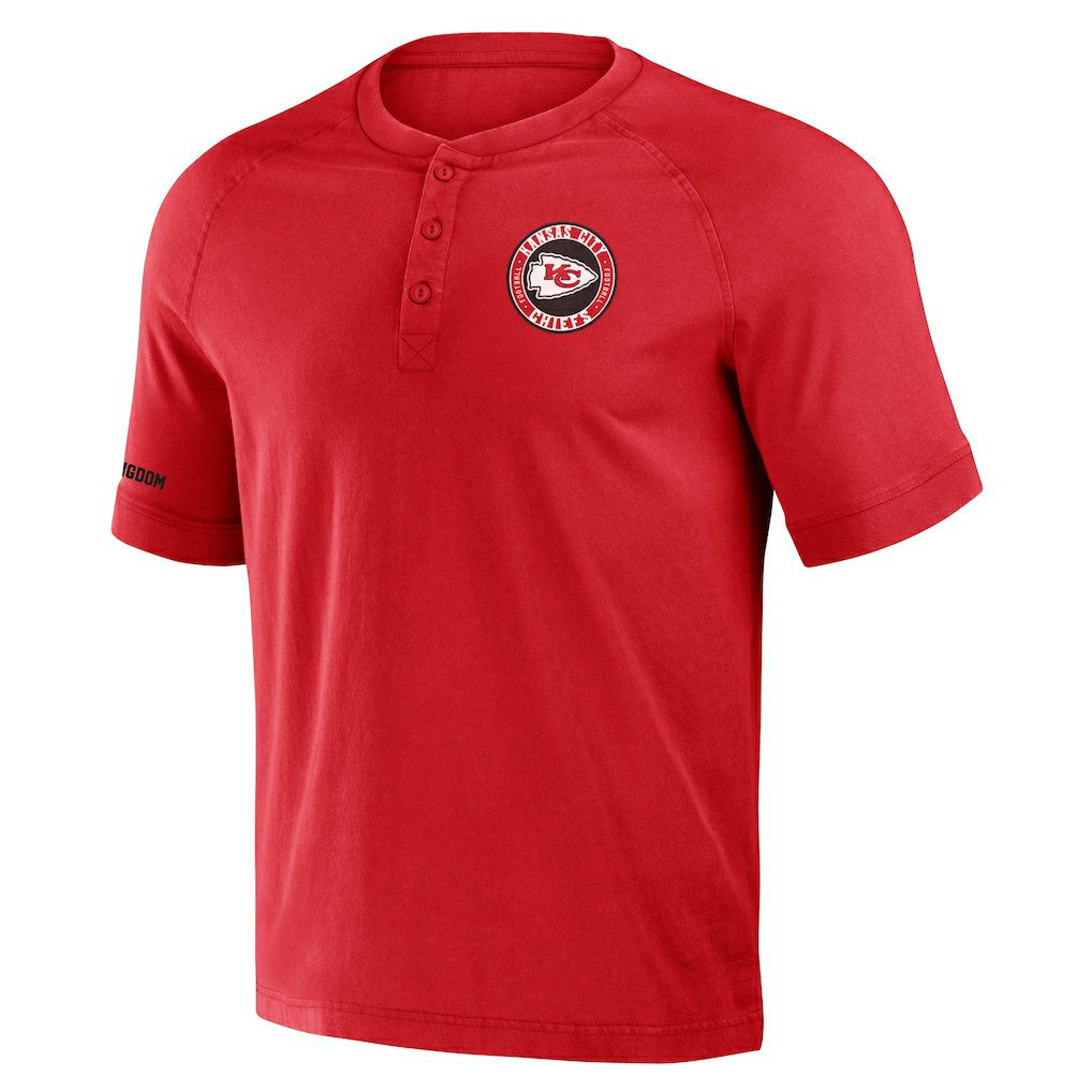 Kansas City Chiefs NFL x Darius Rucker Collection Washed Raglan Henley T-Shirt - Red on sale