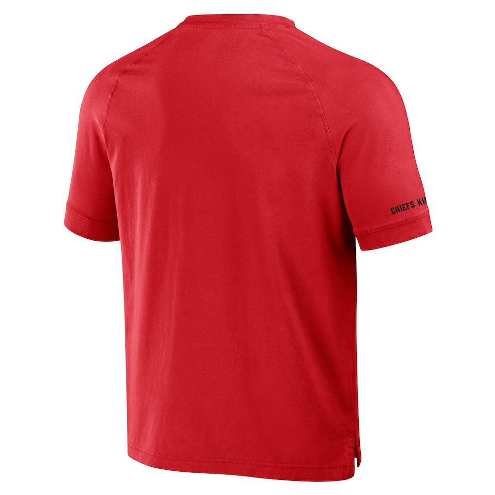 Kansas City Chiefs NFL x Darius Rucker Collection Washed Raglan Henley T-Shirt - Red on sale