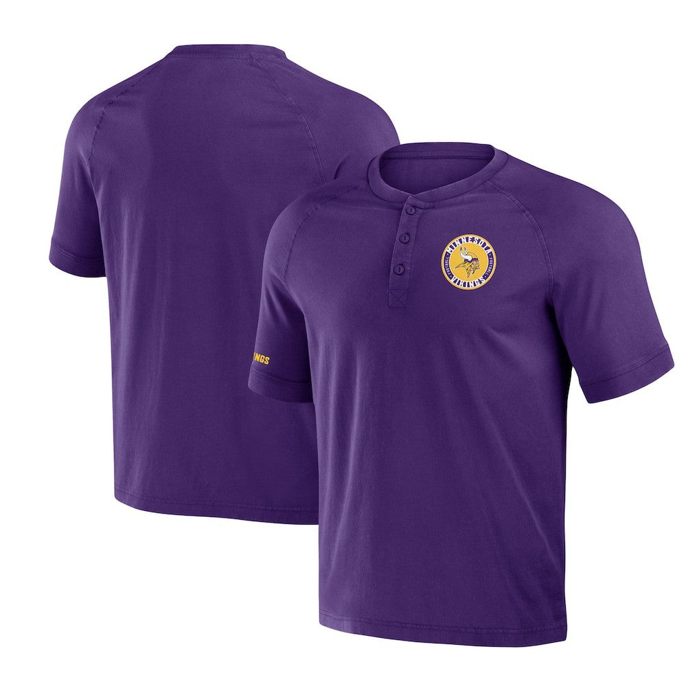 Minnesota Vikings NFL x Darius Rucker Collection Washed Raglan Henley T-Shirt - Purple online