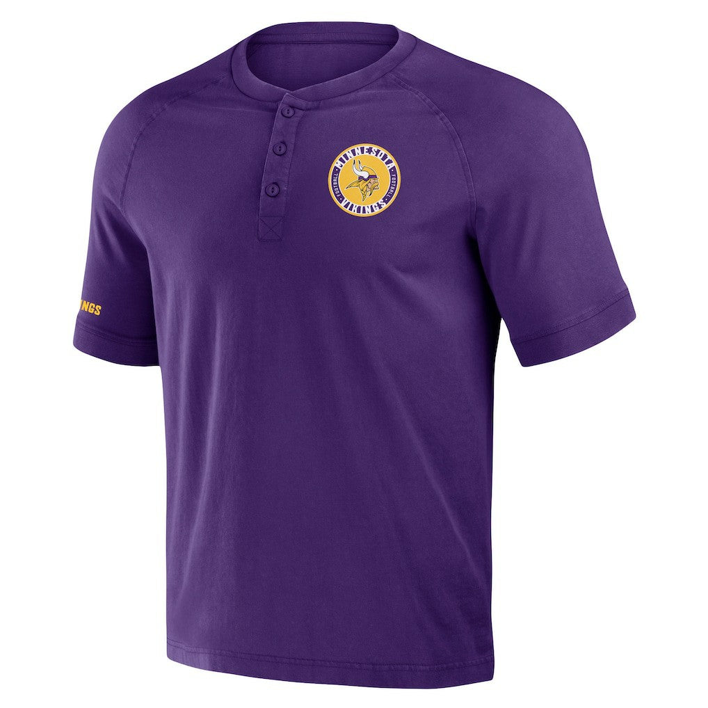 Minnesota Vikings NFL x Darius Rucker Collection Washed Raglan Henley T-Shirt - Purple online