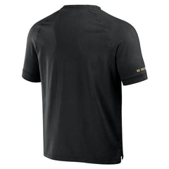 New Orleans Saints NFL x Darius Rucker Collection Washed Raglan Henley T-Shirt - Black on sale