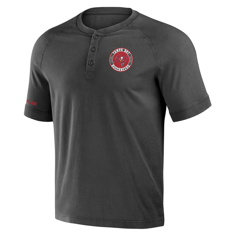 Tampa Bay Buccaneers NFL x Darius Rucker Collection Washed Raglan Henley T-Shirt - Pewter discount