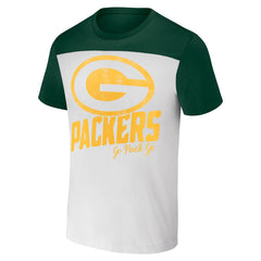 Green Bay Packers NFL x Darius Rucker Collection Colorblocked T-Shirt - White/Green for sale