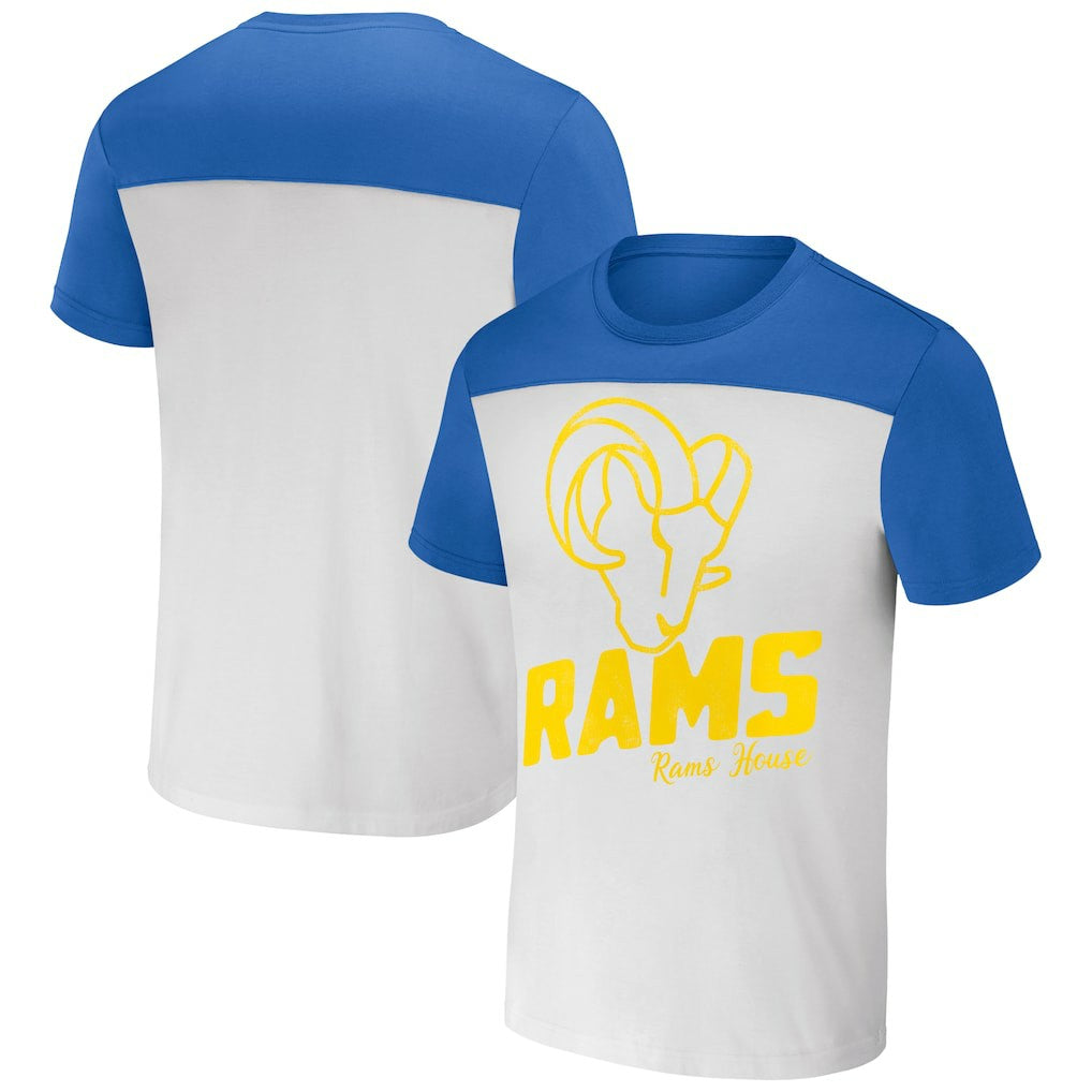 Los Angeles Rams NFL x Darius Rucker Collection Colorblocked T-Shirt - White/Royal outlet