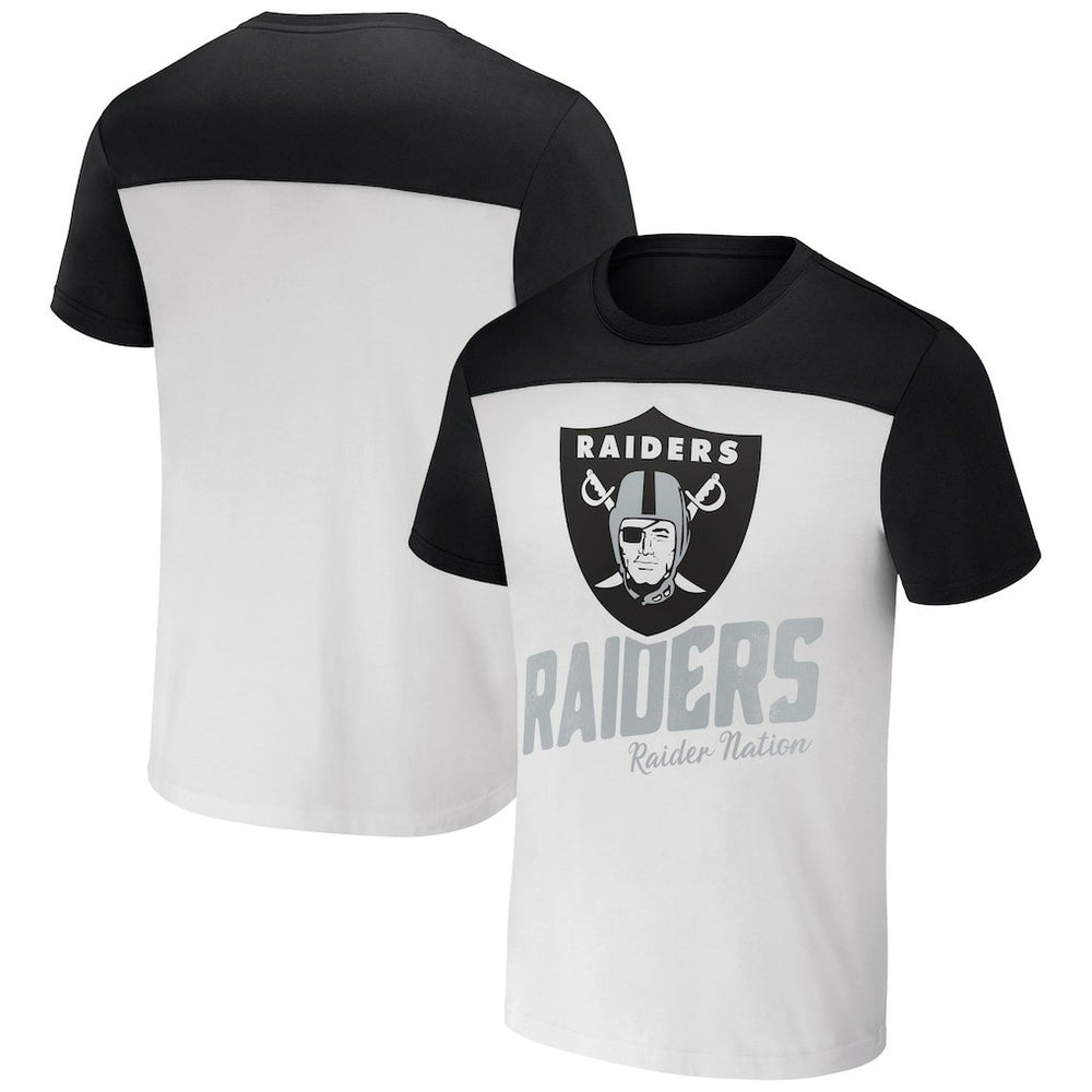Las Vegas Raiders NFL x Darius Rucker Collection Colorblocked T-Shirt - White/Black cheap